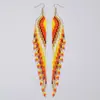 Brincos com Franjas Longas e Pedras em Estoque, Tecidos à Mão com Design Único, Brincos Exquisitos Que Realçam a Elegância, Acessórios de Orelha Femininos