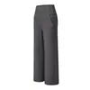 Conjunto de Yoga para Mulheres Calça Ampla Macia e Fluida com Bolsos Cintura Alta Sensação de Pele Nuo Pilates Corrida ao Ar Livre Conjunto de Duas Peças