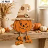 Nuevos adornos decorativos de Halloween superventas transfronterizos: calabaza de madera, bruja, espantapájaros, diablillo, decoraciones para el hogar