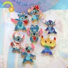Animación de Dibujos Animados Stitch DIY Accesorios de Joyería Coreana K Oro Esmalte de Gota Aleación Colgante Pequeño Pendientes Colgante