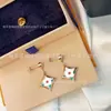 Casa del Burro Versión Alta Pulsera de Ágata Roja de Cinco Flores Cuatro Flores para Mujer Collar de Flor Antigua Chapado en Oro Rosa de 18k Lujo Ligero