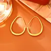 Populares Pendientes Minimalistas con Ganchos para Orejas Dorados Mate Cepillados, de Alta Gama, Modernos y Versátiles, Pendientes Personalizados de Nicho para Celebridades de Internet