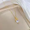 [Aço titânio] luz de luxo elegante lindo cheio de diamante arco colar das mulheres net vermelho all-match clavícula cadeia de aço de titânio