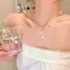 Exquisito Collar de Doble Capa con Colgante de Estrella de Zirconio para Mujer, Cadena de Clavícula de Lujo Ligero de Gama Alta, Gargantilla Elegante