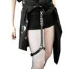Joyas transfronterizas estilo punk Bucle para pierna de PU Cadena para pierna Calle Rock Danza callejera Shorts de actuación para discoteca Leggings Cinturón de liga