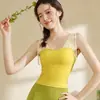 Top Regata Retro Sexy de Renda com Cadarço e Decote V Ombro a Ombro para Mulheres, Ótimo para Usar por Cima, Top de Yoga com Bojo Embutido