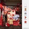 Decoração de quarto de casamento estilo chinês com arranjos florais em placa de KT, roupão de noiva para a sala de estar da nova casa ou hotel, adereços para fotos e personagens decorativos para felicidade