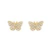 Conjunto de pendientes de mariposa de moda europea y americana, pendientes de circonita de oro real chapados en cobre, pendientes de temperamento de lujo ligeros con personalidad para mujer, venta al por mayor