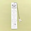 Letras em inglês metal aço inoxidável marcador de página etiqueta de flor acessórios de flor com gema pingente para amigos joia presente