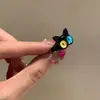 Anel Gato Monstro Pequeno com Olhos Abertos Diferentes, Anel Único para Dedo Indicador Nicho de Menina Peculiar, Elementos de Gato Fofo para Mulheres