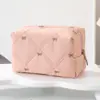Bolsa de Maquiagem Acolchoada com Laço Estilo Novo Transfronteiriça, Necessaire Portátil de Viagem, Bolsa de Armazenamento de Batom e Cosméticos para Meninas