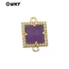 WT-P1993 Exquisito Color Cuadrado Pequeño Colgante Conector Biselado de Circonita Pulsera Collar Accesorios Hechos a Mano DIY