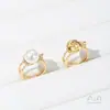 Retenção de Cor Forte Anel de Dedo Aberto com Contas Preenchidas com Ouro 14K Formato Especial Moda Luxo Acessível Anel Aberto Suporte para Anel de Pérola Adesivo Artesanal DIY