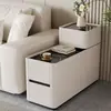 Armário Lateral Inteligente para Sofá, Estreito, Simples, Moderno, Mesa Lateral Multifuncional com Armazenamento, Novo Modelo Carrinho de Chá Móvel para Sala de Estar