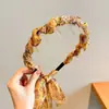 Diadema floral retro femenina clip para el pelo de tul con degradado francés dopamina accesorio para el pelo estilo crema diadema ancha versátil