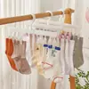 Estante Plegable para Secar Ropa de Viaje Ropa Interior Calcetines Sombreros Perchero Multiclip Estante para Secado al Sol Estante Plegable Portátil para Secar Ropa