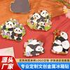 Ímã de geladeira de metal Panda Chengdu, ímã personalizado, decoração de ano novo estilo chinês, base de lembrança de Sichuan