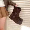 Botas Martin de Suela Gruesa para Aumentar Altura para Mujer 2026 Nuevo Estilo Otoño/Invierno Botas de Gamuza Adelgazantes Botas Cortas Estilo Occidental Botas Versátiles Plegables