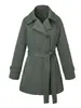 Trench Coat Feminino com Capuz, Comprimento Médio, Ajuste na Cintura, Cinto para Amarrar, Que Valoriza a Silhueta, Casaco Estiloso para Mulheres Baixas