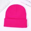 Versão leve gorro de malha fábrica de origem gorro frio enrolado gorro de lã logotipo estampado acrílico transfronteiriço cor sólida gorro quente
