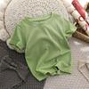 Camiseta de Manga Corta para Niños Ropa Infantil Algodón con Hilo Multicolor Camiseta Básica Tallas Mediana y Grande Casual de Verano para Niños Nueva Camiseta de Cuello Redondo