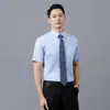 Camisas para Mulheres, Camisas Profissionais Brancas de Manga Curta para o Verão, Roupas de Trabalho Brancas com Gola Branca para Banco, Camisas de Traje Profissional de Alta Qualidade para Mulheres, Estilo Masculino