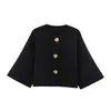 Bestseller transfronterizo de AliExpress: Colección de primavera 2026, chaqueta corta de punto casual de color liso, moderna y versátil 6771100