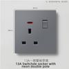 Tomada de interruptor cinza padrão britânico, uma tomada aberta de 13A, multifuncional, cinco furos, USB, tomada francesa europeia, 2,5A, interruptor