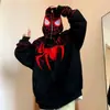 Suéter americano de Spider-Man para hombre, estilo hip hop americano, chaqueta tipo cárdigan resistente y pesada, diseño de primavera y otoño, sudadera con capucha
