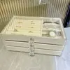 Liquidación Caja de Almacenamiento de Joyería de Terciopelo de Tres Capas Caja de Joyería Acrílica para Pendientes, Aretes, Anillos, Collares, Antioxidación