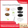 Acessórios para fritadeira de ar 10 peças forma de bolo ferramentas de cozimento forno pizza assadeira grelha cross-border Amazon