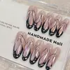 Ling Luo Original Estilo Europeo y Americano Chica Atractiva Aurora Oscura Mariposa Atmósfera Ojo de Gato Uñas Postizas Hechas a Mano Productos Terminados Venta al por Mayor