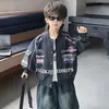 Jaqueta de Outono para Meninos 2026 Novo Estilo Coreano Bonita Roupas de Outono para Crianças Fato de Motociclista Estilo de Rua Cool Jaqueta de Baseball para Bebê