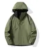 Otoño Invierno Exterior Hombres y Mujeres Cortavientos Impermeable Montañismo Capucha Desmontable Chaqueta Fina Tela Oxford Casual Chaqueta de Trekking
