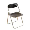 Cadeira Transparente da Moda para Fotos, Cadeira Dobrável, Cadeira de Maquiagem Acrílica Minimalista com Encosto, Banco para Casa, Cadeira de Jantar, Espessa
