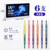 Plumón de tatuaje doble punta doble color que brilla en la oscuridad transfronterizo para cosplay y convenciones de anime, plumón para pintar caras con punta suave para pintura corporal