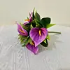 5 Flores de Bonsái de Lirio de Calas para Decoración del Hogar, Plantas Verdes Falsas de Lirio de Calas, Plantas Artificiales de Exhibición para Sala de Estar de Hotel