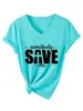 Alguien sálvame Amazon eBay Estación Independiente Camiseta Casual Cómoda Versátil de Manga Corta con Cuello en V para Mujer