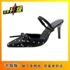 Sandalias de Mujer 2026 Nuevo Estilo Francés Elegantes Puntiagudas Lunares Lazo Cómodas Delgadas Tacones Altos Punta Cerrada