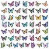 50 adesivos de borboleta com tema de floresta de compra direta transfronteiriça, PET transparente estilo estético aquarela, adesivos de recompensa para diário infantil
