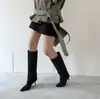 Primeiro Encontro Ji bico fino salto agulha calce fácil cano alto até o joelho botas femininas 2026 Outono/Inverno Novo Estilo Temperamento Fashionável Botas de Cano Alto Acima do Joelho
