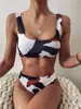 Nuevo chaleco con estampado de vaca Bikini popular traje de baño de dos piezas Bikini europeo y americano Bikini de AliExpress 76130