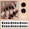Nuevas Puntas de Uñas Negras Simples y Dulces con un Ambiente de Moda de Alta Gama, Diseño de Nicho, 30 Piezas, Disponibles en Diferentes Tamaños, Uñas Portátiles