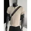 Camiseta de Verano para Hombre de Punto con Media Cremallera, Manga Corta, Costilla, Corte Ajustado, Estilo Old Money, Aspecto Fresco y Elegante