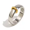 Moda Ins Europeia e Americana Elegante Estiloso Criativo Joia de Mão Aço Inoxidável Banhado a Ouro 18K Anel Aberto Anel Liso Anel Feminino Nicho