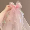Pasador de Pelo para Niña Frozen Accesorios para el Cabello Niña Pequeña Elsa Princesa Pasador con Velito Lazo de Princesa Tocado de Gasa Flotante