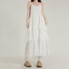 Vestido Doce Redutor de Idade Branco Francês de Suspender Feminino Estilo Férias de Primavera Petite Solto Bolo Saia Longa