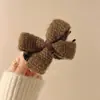 Grampo de Coque com Laço de Tricô Maillard para Mulheres, Presilha Elegante para Rabo de Cavalo, Acessório de Cabelo, Ferramenta de Penteado para Coque, Grampo de Fixação de Cabelo