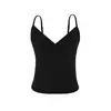 Camisola sexy puramente atraente para o verão, decote V profundo, design cruzado na frente, modelagem que afina, top curto e justo