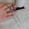 Clip de Oreja de Mariposa con Borla Larga Sin Agujeros en las Orejas Temperamento Femenino Clip de Oreja de Gama Alta Accesorios para Orejas Nicho Pendientes Dulces Frescos Estilo Francés